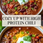 Cozy Up with High Protein Chili - Pin 1
