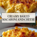 Creamy Baked Macaroni and Cheese - Pin 1