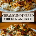 Creamy Smothered Chicken and Rice - Pin 1