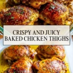 Crispy and Juicy Baked Chicken Thighs - Pin 1