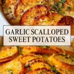 Garlic Scalloped Sweet Potatoes - Pin 1