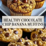 Healthy Chocolate Chip Banana Muffins - Pin 1