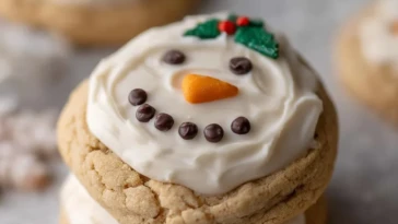 Melted Snowman Peanut Butter Cookies
