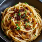 Caramelized Onion Pasta with Chilli Oil
