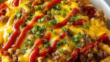 Cheeseburger French Fry Bake
