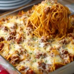 Baked Cream Cheese Spaghetti Casserole