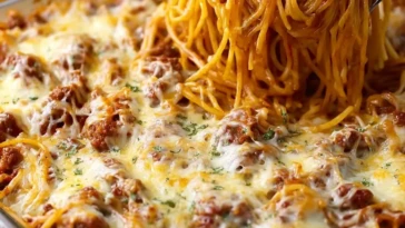 Baked Cream Cheese Spaghetti Casserole