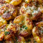 Crispy Garlic Butter Parmesan Smashed Potatoes