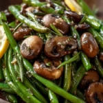 Garlic Butter Sautéed Green Beans and Mushrooms