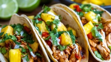 One Pan Chicken and Pineapple Tacos