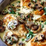 One-Pan Creamy Parmesan Garlic Mushroom Chicken