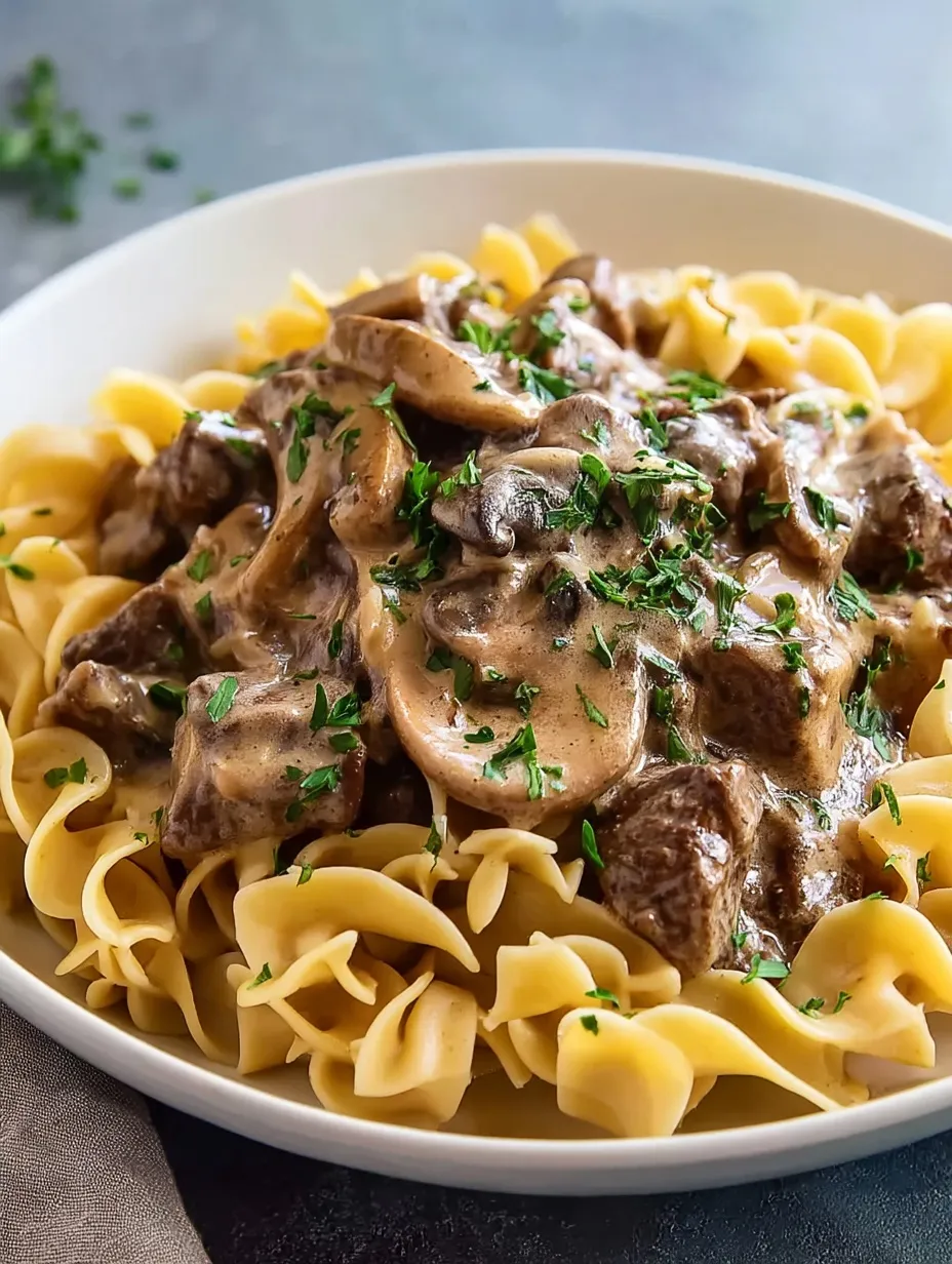 Hearty Slow Cooker Beef Stroganoff