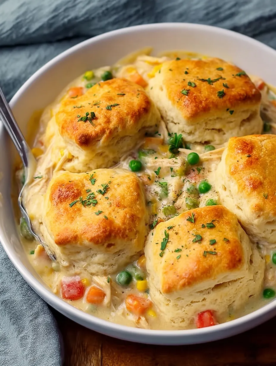 Simple Chicken Pot Pie with Biscuits