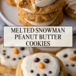 Melted Snowman Peanut Butter Cookies - Pin 1