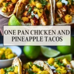 One Pan Chicken and Pineapple Tacos - Pin 1