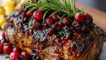 Cranberry Balsamic Ribeye Roast