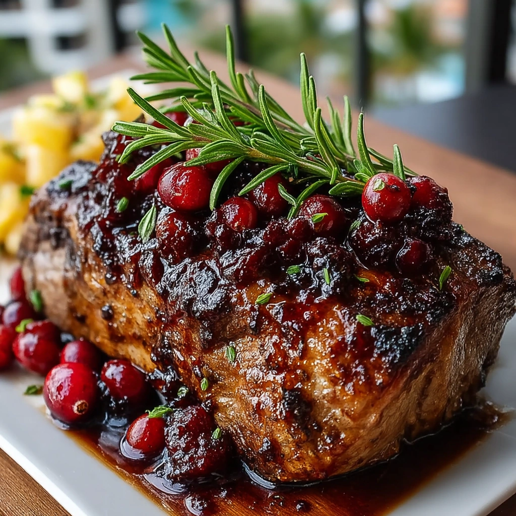 Cranberry Balsamic Ribeye Roast