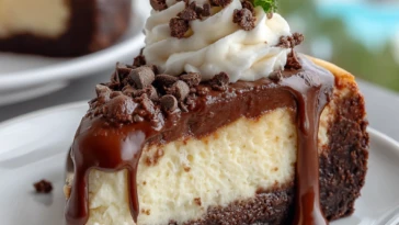 Fudgy Brownie Bottom Cheesecake