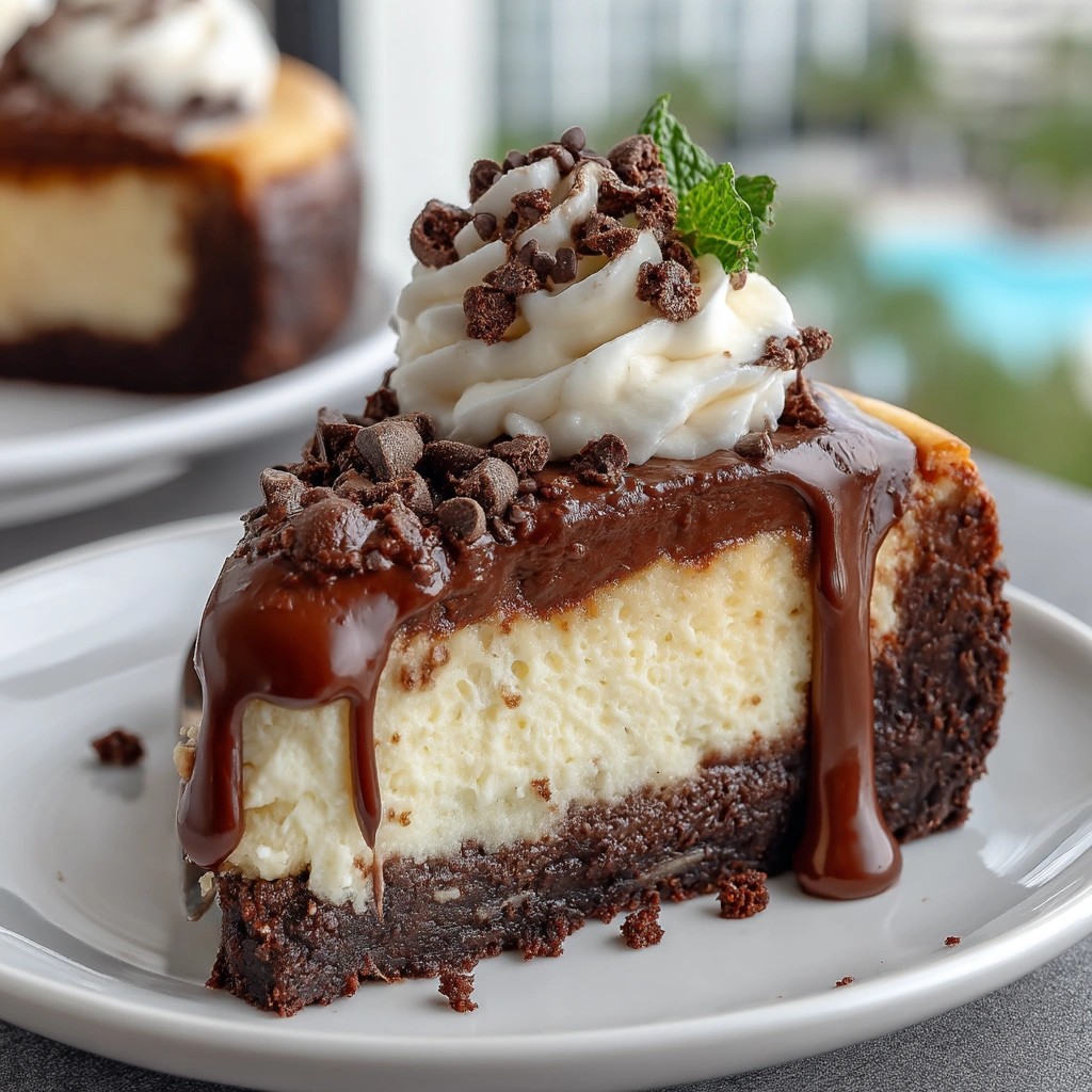 Fudgy Brownie Bottom Cheesecake