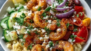Easy Mediterranean Shrimp Bowls