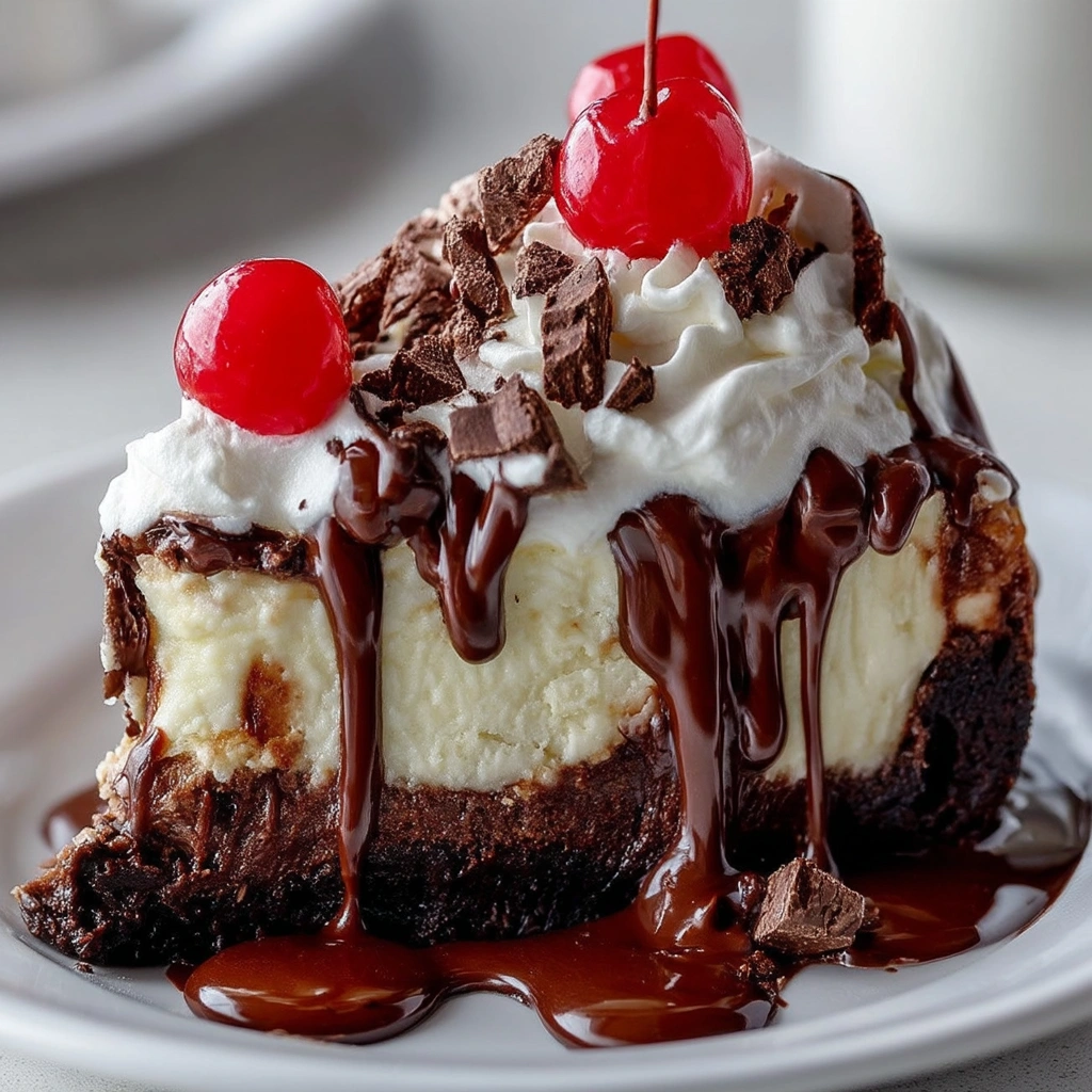 Hot Fudge Sundae Brownie Cheesecake