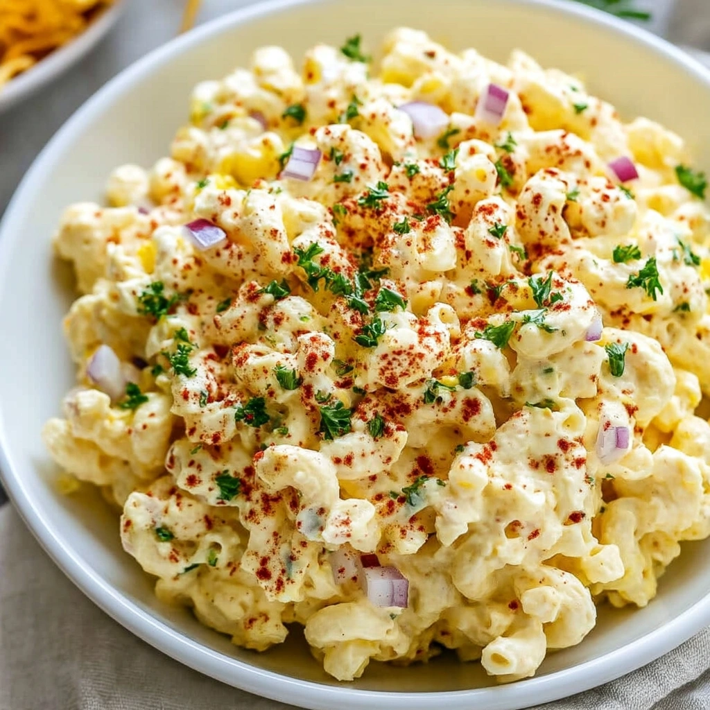Creamy Deviled Egg Macaroni Salad