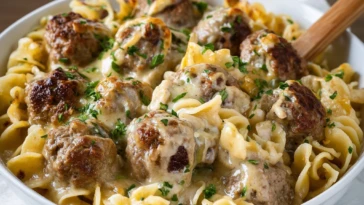 Swedish Meatball Pasta Bake