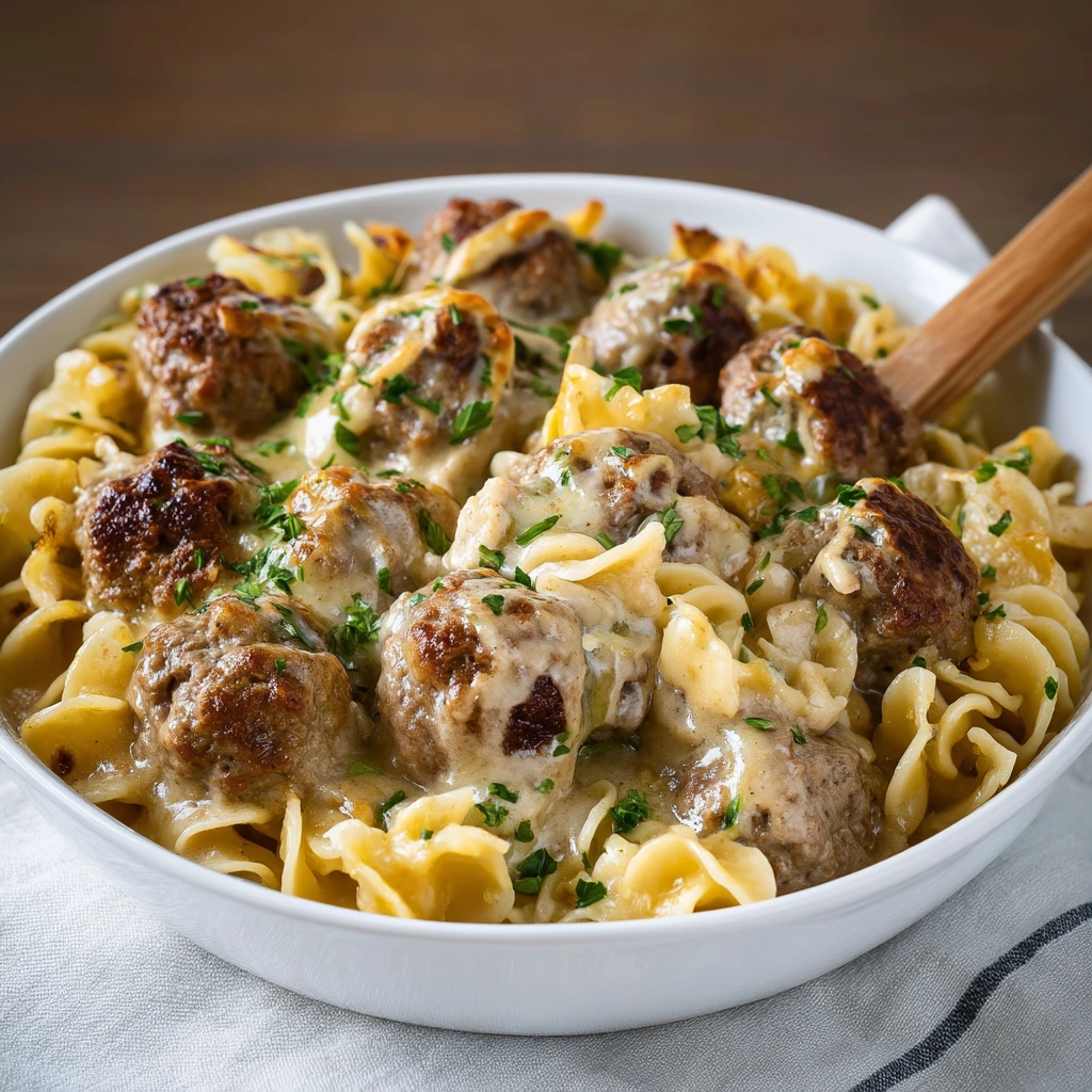 Swedish Meatball Pasta Bake