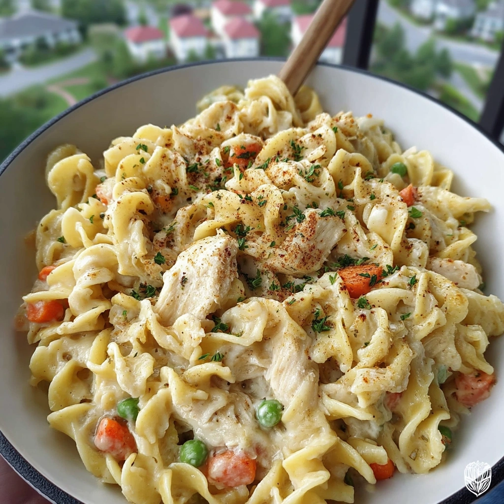 Best Chicken Pot Pie Noodles
