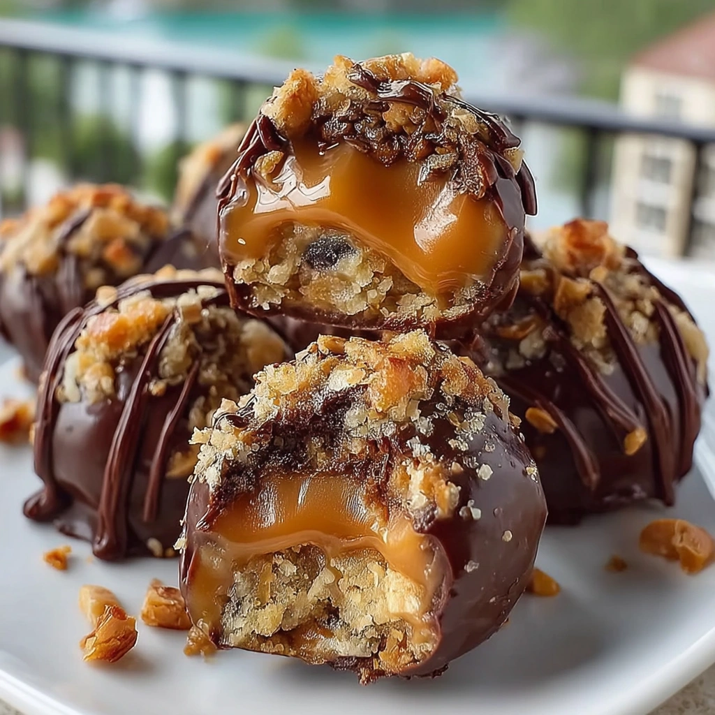 No Bake Caramel Crunch Butterfinger Truffles