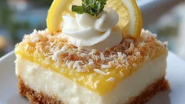 No-Bake Lemon Coconut Cheesecake Bars