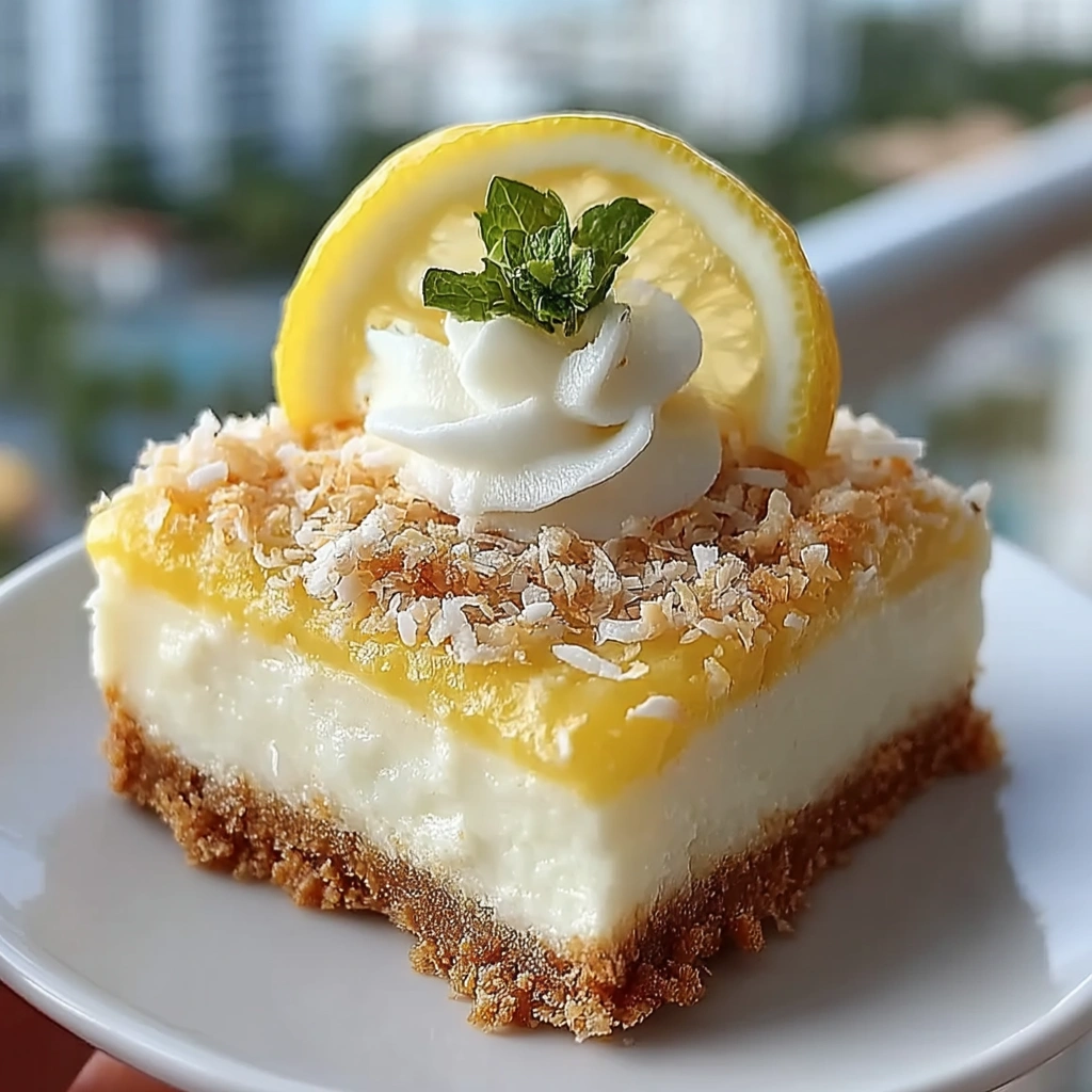 No-Bake Lemon Coconut Cheesecake Bars