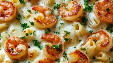 Shrimp Scampi Pasta Bake