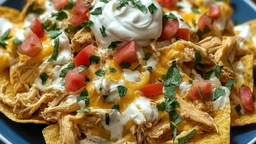 Creamy Crockpot Chicken Nachos