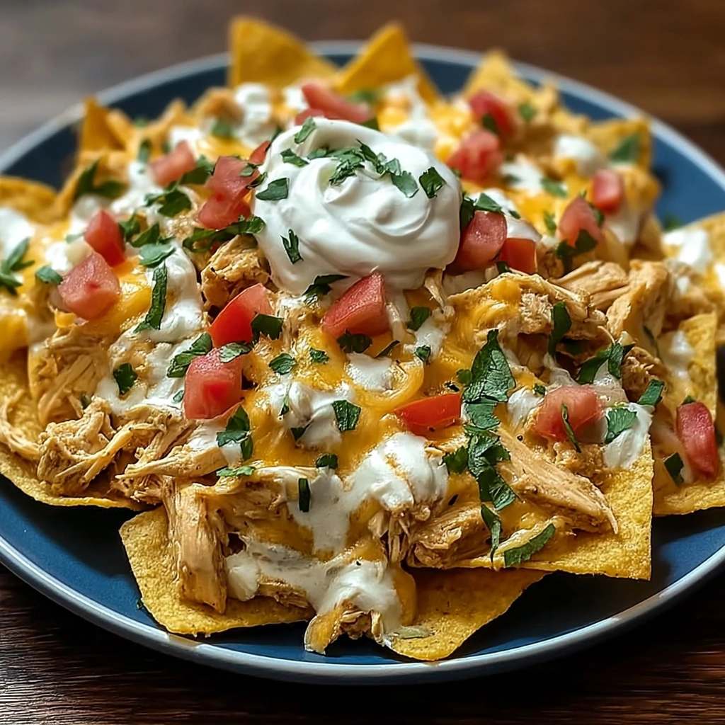 Creamy Crockpot Chicken Nachos