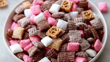 Sweet Easy Neapolitan Puppy Chow Snack Mix