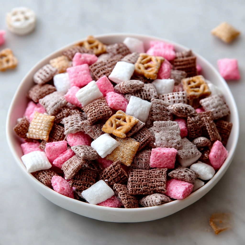 Sweet Easy Neapolitan Puppy Chow Snack Mix