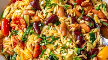 Mediterranean Orzo and Beans