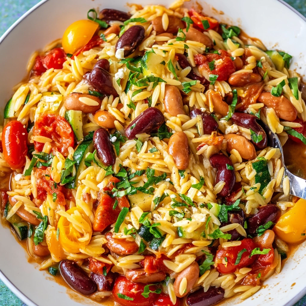 Mediterranean Orzo and Beans