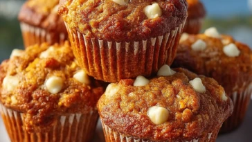Moist Pumpkin White Chocolate Chip Muffins