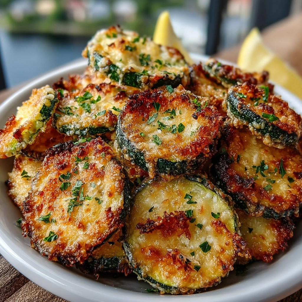Crispy Garlic Parmesan Zucchini Chips