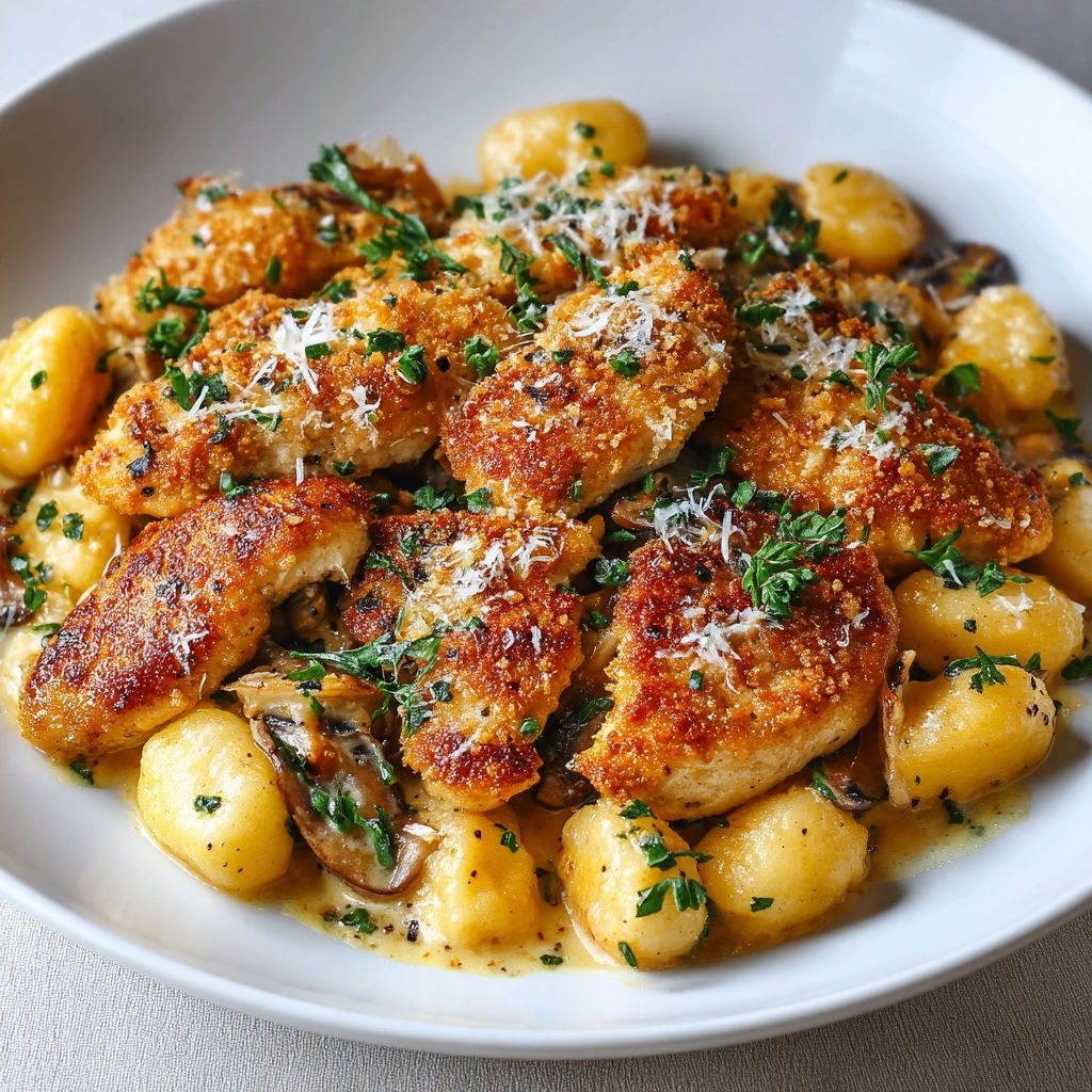 Crispy Garlic Chicken & Gnocchi