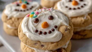 The Best Melted Snowman Peanut Butter Cookies