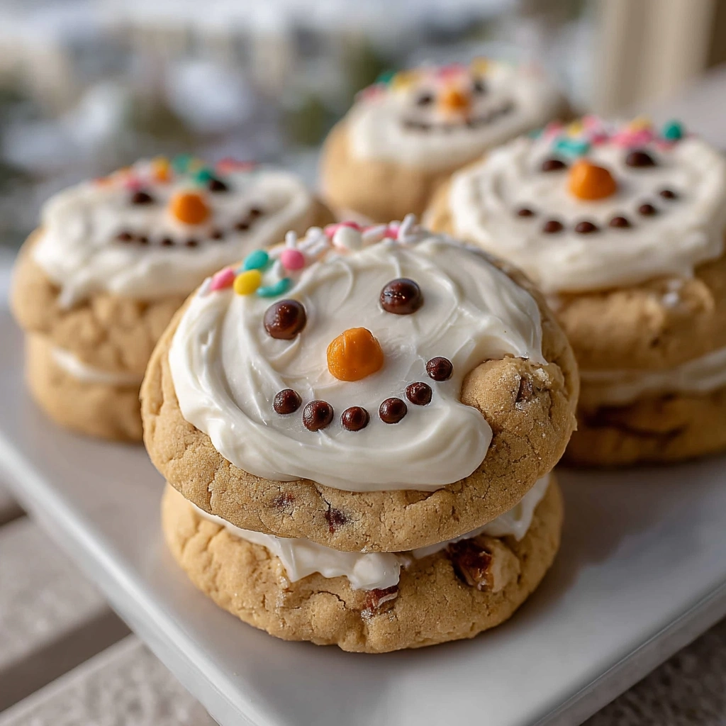 The Best Melted Snowman Peanut Butter Cookies