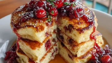 Cranberry Orange Ricotta Pancakes