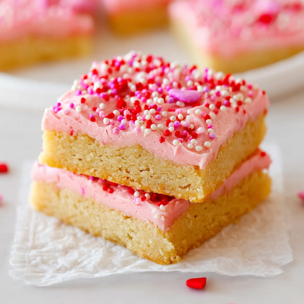 Valentine's Day Frosted Sugar Cookie Bars
