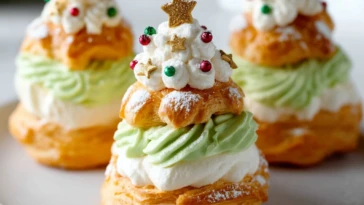 Christmas Tree Cream Puffs