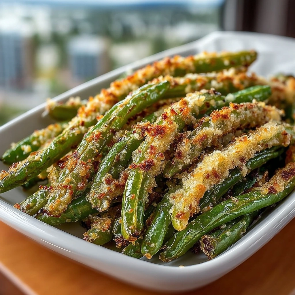 Crispy Parmesan Roasted Green Beans