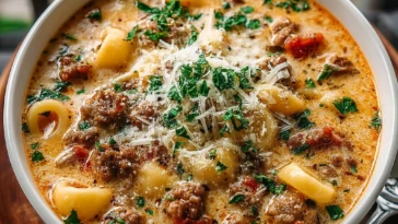 Creamy Parmesan Italian Sausage Ditalini Soup